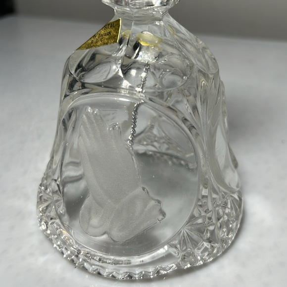 Vintage Full Lead Crystal Bell with Lords Prayer with Tag - Picture 2 of 7